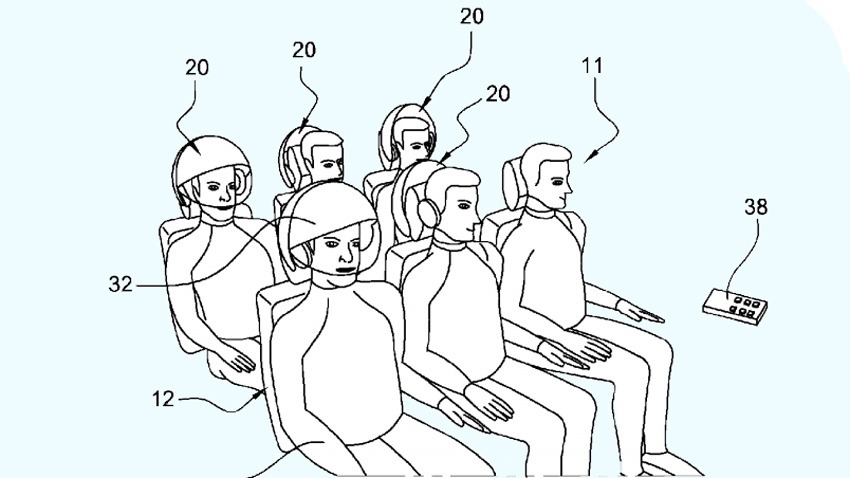 According to a recent patent filing, Airbus are considering ‘isolation helmets’ to improve the flying experience of their passengers.